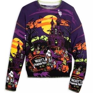 NWT Women’s Disney and Friends Mickey Mouse Pumpkin Patch Halloween Sweater M